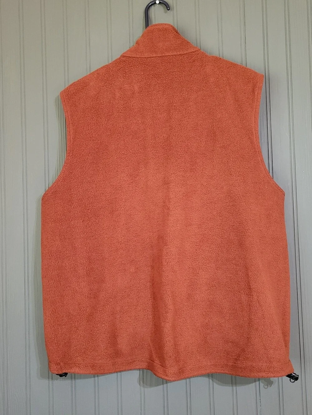 Woolrich Fleece Full-Zip Vest Sleeveless Pockets Burnt Orange Men's Large